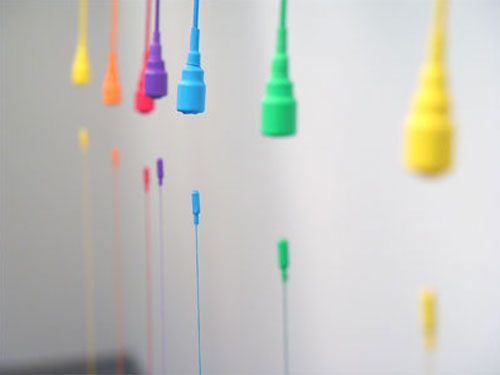  Spectrum , 2004, detail, magnets, wire, plastic, thread, washers, 112 x 40 x 29 inches