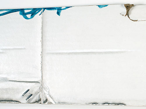  Staples (detail) , 2011, oil on cardboard, 6 x 28 inches