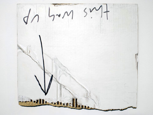  This Way Up , 2011, oil on cardboard, 15 x 17 inches