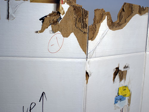  White Box (detail) , 2011, oil on cardboard, 39 x 109 inches