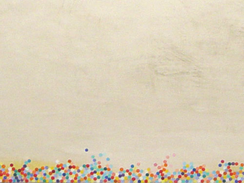  Dot Painting White , 1999, oil on canvas, 20 x 20 inches, (detail)