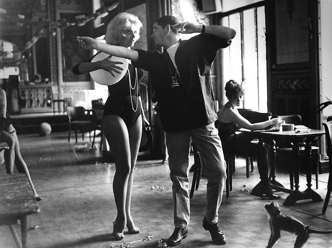 Jacques Demy shows dance steps to Corinne Marchand (Lola)
1960
gelatin silver print