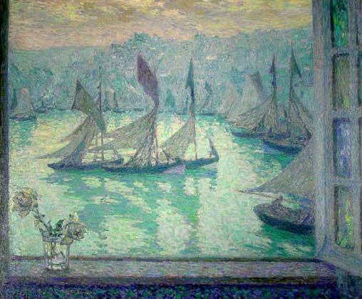 Le Sidaner, Henri, 1862-1939
Fenetre sur le Port (Honfleur), 1922 
Oil on canvas
37 x 44 inches