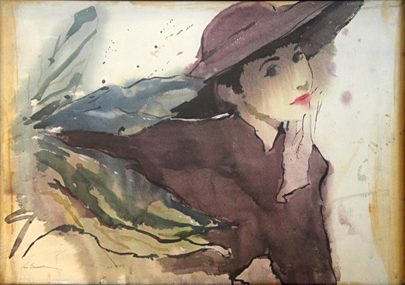 Len Steckler
Untitled, 1950
Watercolor on canvas
Singed in pencil on recto
Illustrated in Ladies Home Journal
16.75 x 23 inches