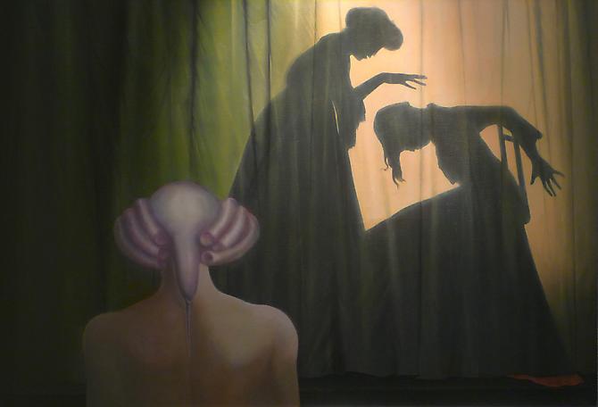  LEONOR FINI
Outre Songe, 1978 
Oil on canvas, 35 x 54 in.
  View complete Description  ➤ 