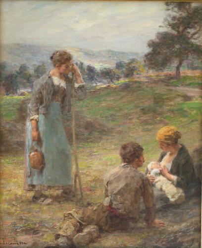 Haymakers Resting 
Oil on canvas, 21 x 15 1/2 inches 
Signed lower left: L. Lhermitte 
Price upon request