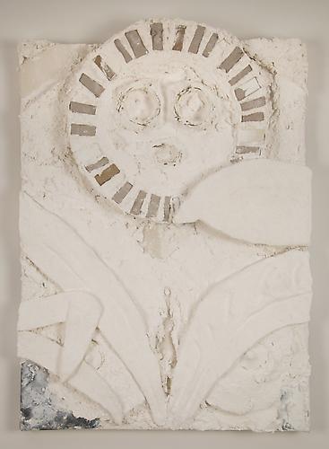  Untitled , 2011 
acrylic, cardboard, and papier-mâché on unprimed canvas
21 ½ x 18 ½ inches
