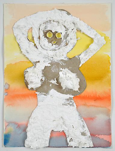  Untitled , 2011
papier-mâché, cardboard, and watercolor on paper
8 x 6 inches