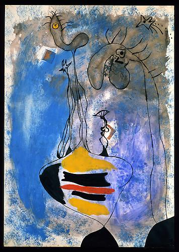 Joan Miro
Deux femmes, 1937
Oil, gouache, watercolor and collage on paper
41 x 29 inches