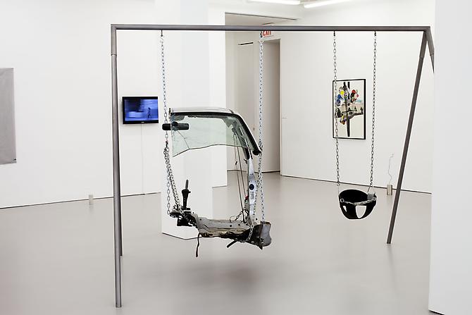 Mateo Tannatt
New Line, Mitsubishi Pajero/Montero/Shogun 1982-Present, 2012
steel, chain, car door element, swing set
96 x 73 x 120 inches