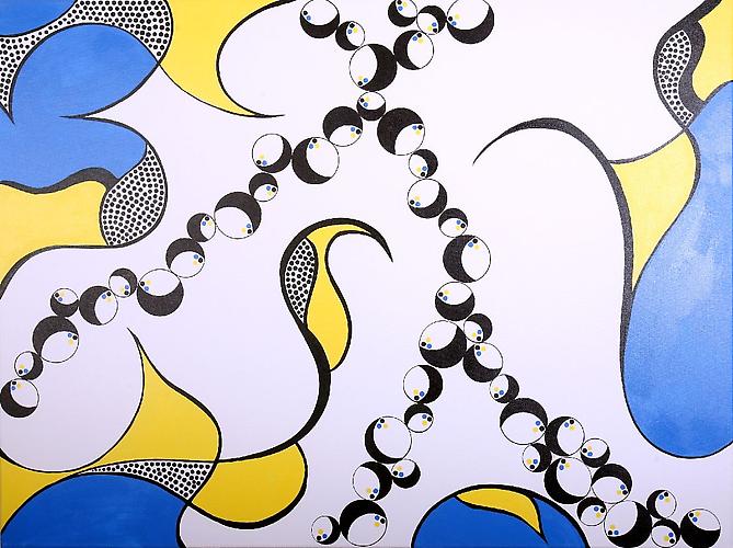 Lekande Latt (Swimmingly), 2009
Acrylic enamel on canvas
36 x 48 inches
$6,800