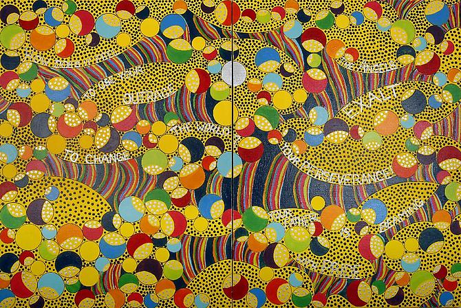 Use Your Outrage, 2007
2 panels acrylic enamel on canvas
48 x 72 inches
Not for sale