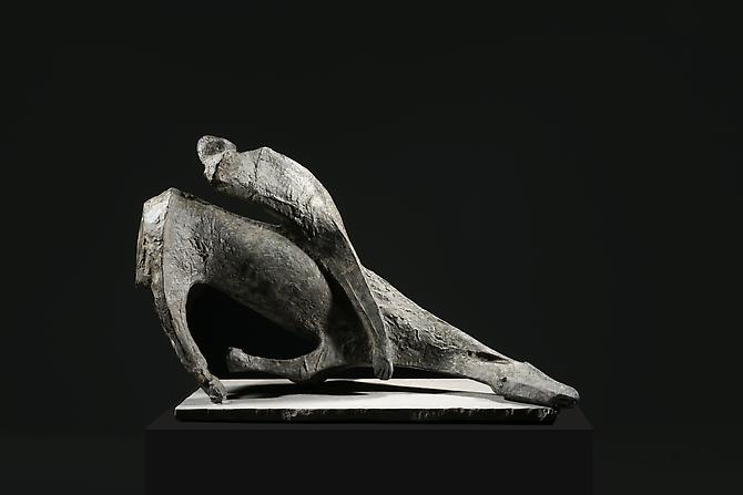 Marino Marini, Studio per miracolo, 1953-1954, Bronze with grey-silver patina, 70 x 107.5 x 50.5 cm