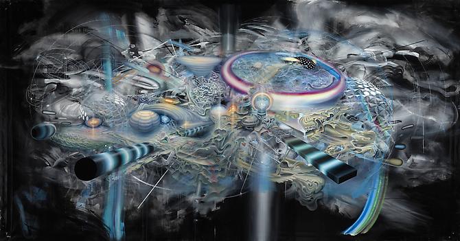 Afterglow, 2011
Acrylic mixed media  on linen
84 x 156 inches (7 x 13 ft)