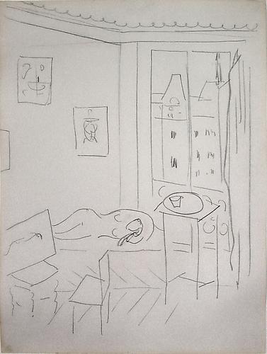 Henri MATISSE
Study for Studio Quai St. Michel, 1916
Pencil on paper
28 ¾ x 22 inches