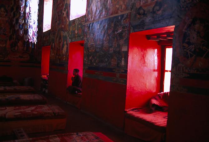 Monk Meditating in Monastery, Sakya, Tibet
2000
C-type print on Fuji Crystal Archive paper