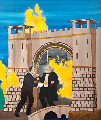 Leon Czolgosz Shoots Mckinley at the Golden Gate, 2011
acrylic and enamel on panel
35 x 42 inches