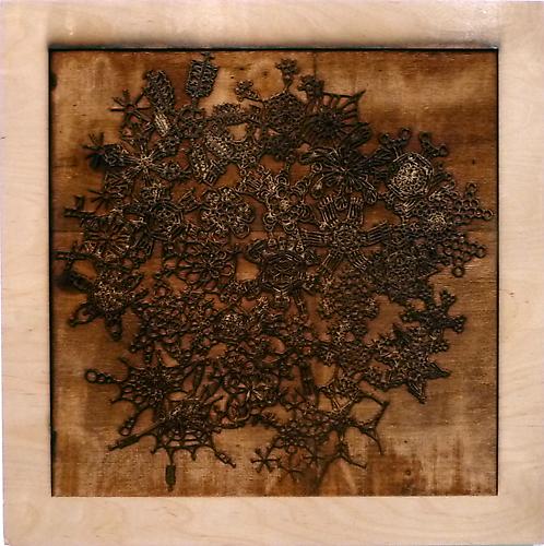 Meridith Pingree
 Snowflake Hyperbolic 1 , 2011
laser-cut birch plywood
22 x 22 inches