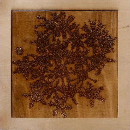 Meridith Pingree
 Snowflake Hyperbolic 2 , 2011
laser-cut birch plywood
22 x 22 inches