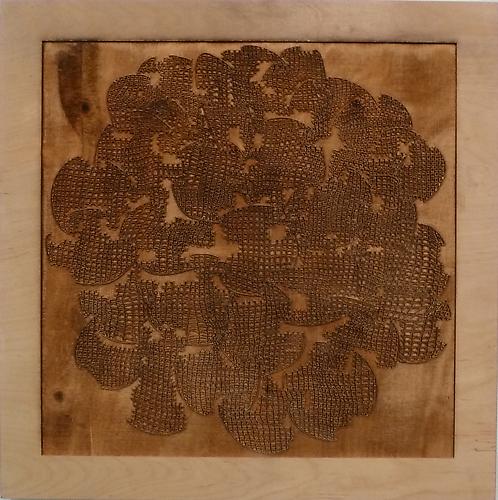 Meridith Pingree
 Waffle Hyperbolic , 2011
laser-cut birch plywood
22 x 22 inches