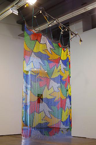 Meridith Pingree
 Magic Curtain , 2011
kinetic sculpture - glass beads, motors