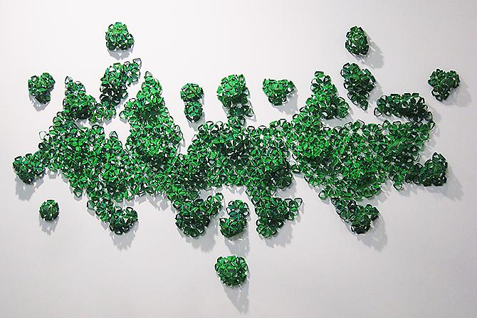 Meridith Pingree
 Zipper Wall , 2011
72" x 72" x 6"