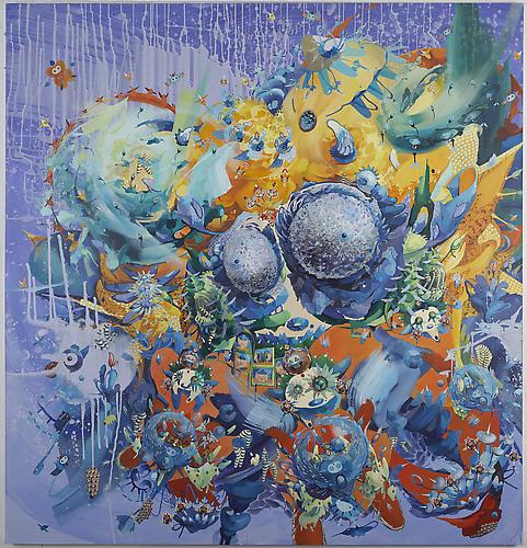  Storm , 2012
Acrylic on canvas & cut out paper
78 x 74 inches