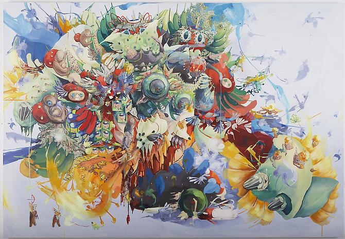  Wind , 2011
Acrylic on canvas & cut out paper
54 x 78 inches