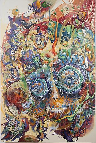  Full Moon , 2009
acrylic on canvas, cut-out paper
48 x 72 inches