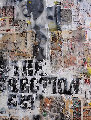 Greg Miller
 The Erection Set #2 , 2012
Mixed media collage
48 x 60 inches