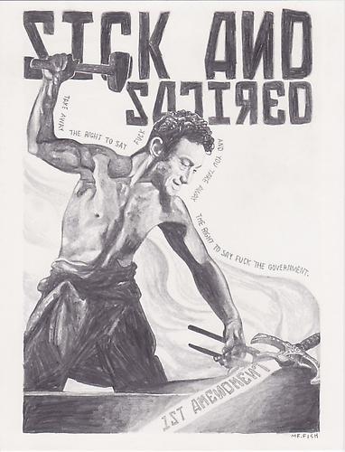 Sick and Satired, 2010
Graphite on paper
10 x 7.75 inches