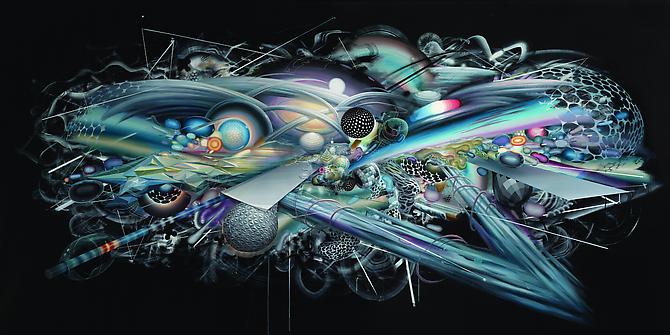 Mutual Metaphors, 2010
Acrylic mixed media on linen
84 x 132 inches (7 x 11 ft)