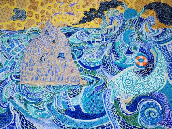 Hot and Crusty 2011
Acrylic and glitter on gessoed panel
48 x 36 in / 122 x 91 cm