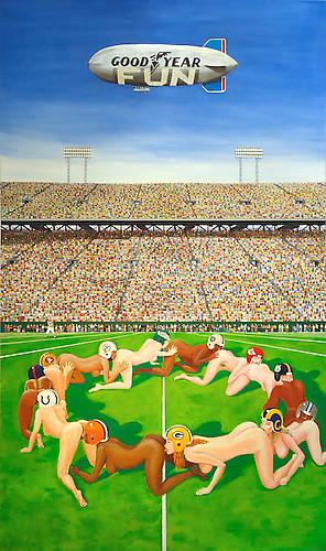 Joe Heaps Nelson
 Dirty Dozen (Public Display of Affection) , 1997
Oil and enamel on canvas
102 x 60 inches