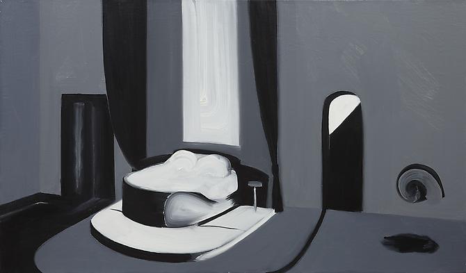 Interior 2 (Snail Song), 2010, oil on canvas, 25 x 42 inches.