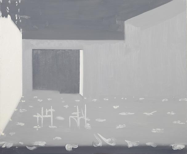 Interior 7 (Dappled Flash), 2010, oil on canvas, 25 x 42 inches.