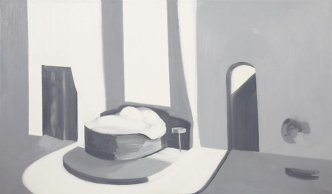 Interior 2 (Mirror), 2010, oil on canvas, 25 x 42 inches.
