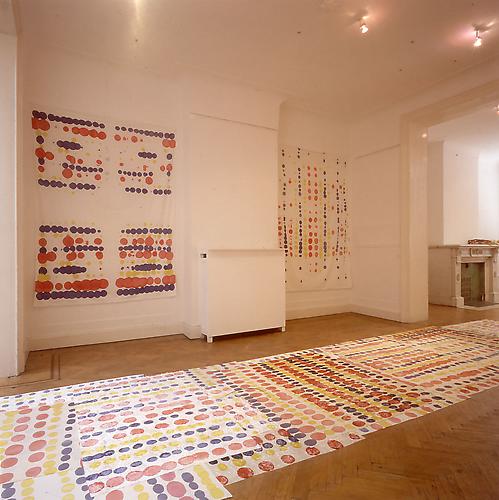 Polly Apfelbaum
Wonderbread, 1993
synthetic crushed stretch velvet and dye
dimensions vary with installation, approx. 20 by 5 feet