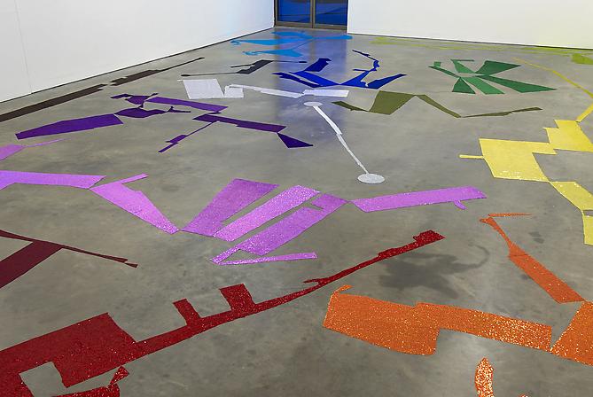 Polly Apfelbaum
Las Vegas Room, 2009
synthetic sequined fabric
dimensions variable

Installation View: Milton Keynes Gallery, Buckinghamshire, United Kingdom.  "Anything Can Happen in a Horse Race," January 31 - March 22, 2009