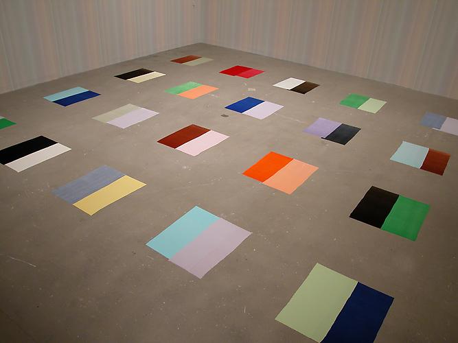 Polly Apfelbaum
Compulsory Figures, 1996
synthetic velvet 
dimensions variable
