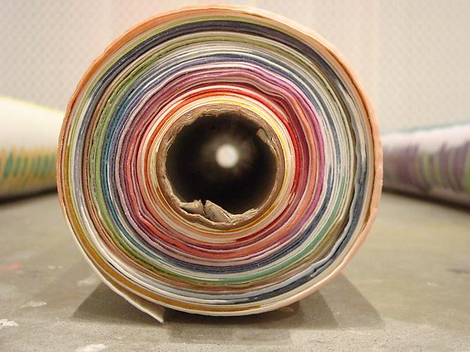 Polly Apfelbaum
Bones, 2000
synthetic velvet, fabric dye, cardboard
dimensions variable