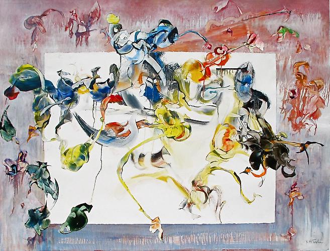 Nancy H. Taplin
 Peculiar Plot , 2011
oil on rag paper, 33.5 x 44 inches
Listing #8