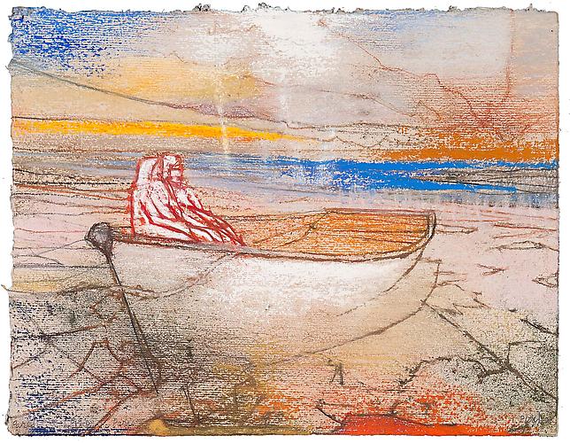  Les Fiancés (après Redon), 2012 
Pastel on handmade paper
9 13/16x 13 in., Signed by the artist