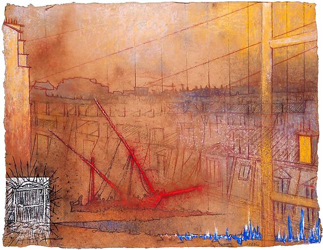  Paris Landing, 2011 
Pastel on handmade paper
26 13/16 x 34 5/8 in., Signed by the artist
 Price upon request 