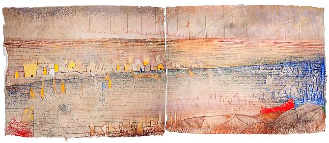  The Nile (pour Sarah), 2012 
Diptych, pastel on handmade paper
Overall: 35 x 55 15/16 in., Signed by the artist
 Price upon request 
