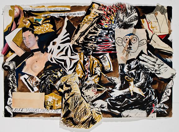 Raymond Pettibon 
Untitled (To Cut Them), 2009 
Mixed media collage, 
29.5 x 41.25 inches