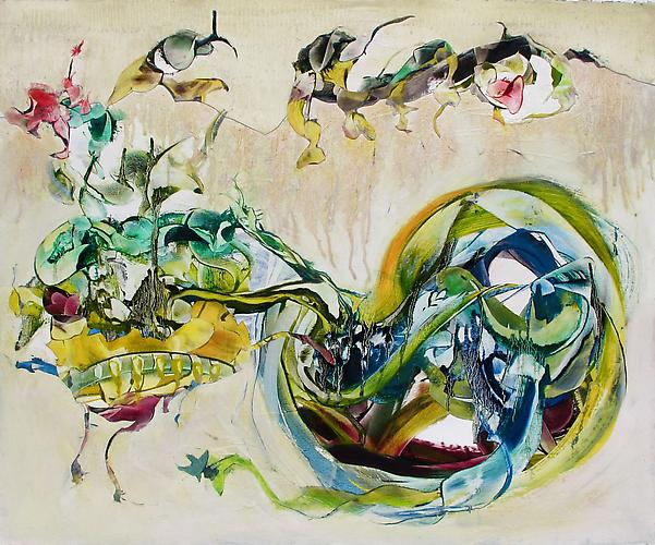 Nancy H. Taplin
 Pale Rain , 2011
oil on rag paper, 25 x 30 inches
Listing #7