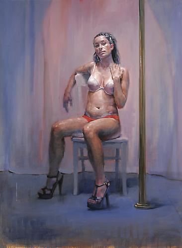 Jorg Dubin
Pole dance, Amber, 2011
Oil on linen
54 x 40 inches