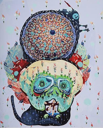  Pollens , 2012
Acrylic on panel & cut out paper
10 x 8 inches