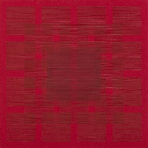 Polyphony #6, 2013
Silve, copper and gold point on red Plike paper
18 x 18 inches